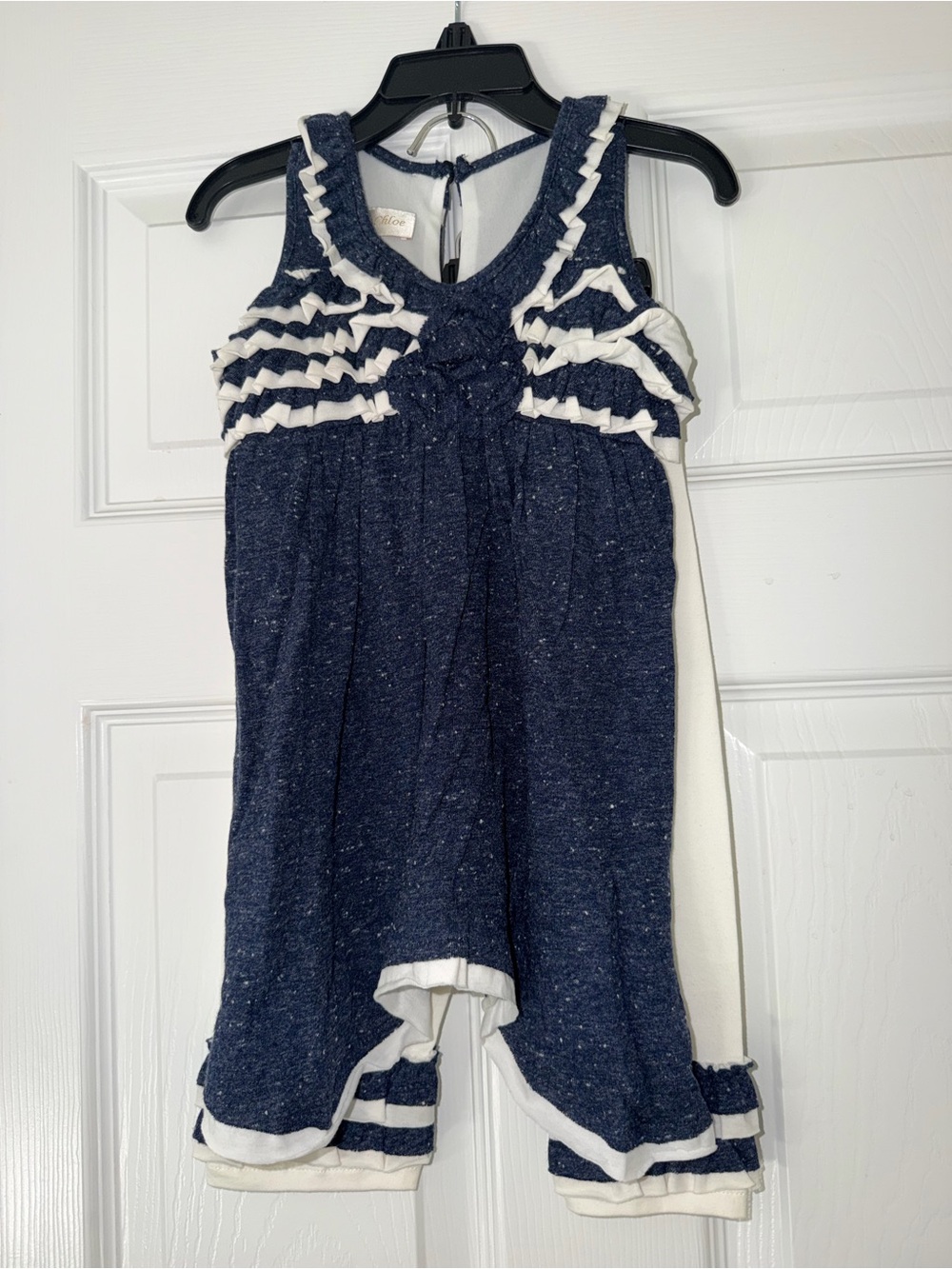 Isabella & Chloe 2T NWT Bonnie Blue Tunic & Leggings Set Navy White Ruffle